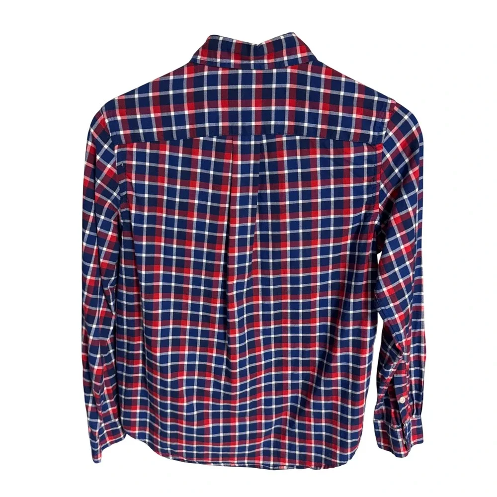 Kids Ralph Lauren Plaid Button Down Shirt‎ Long Sleeve Blue Red White Size L G